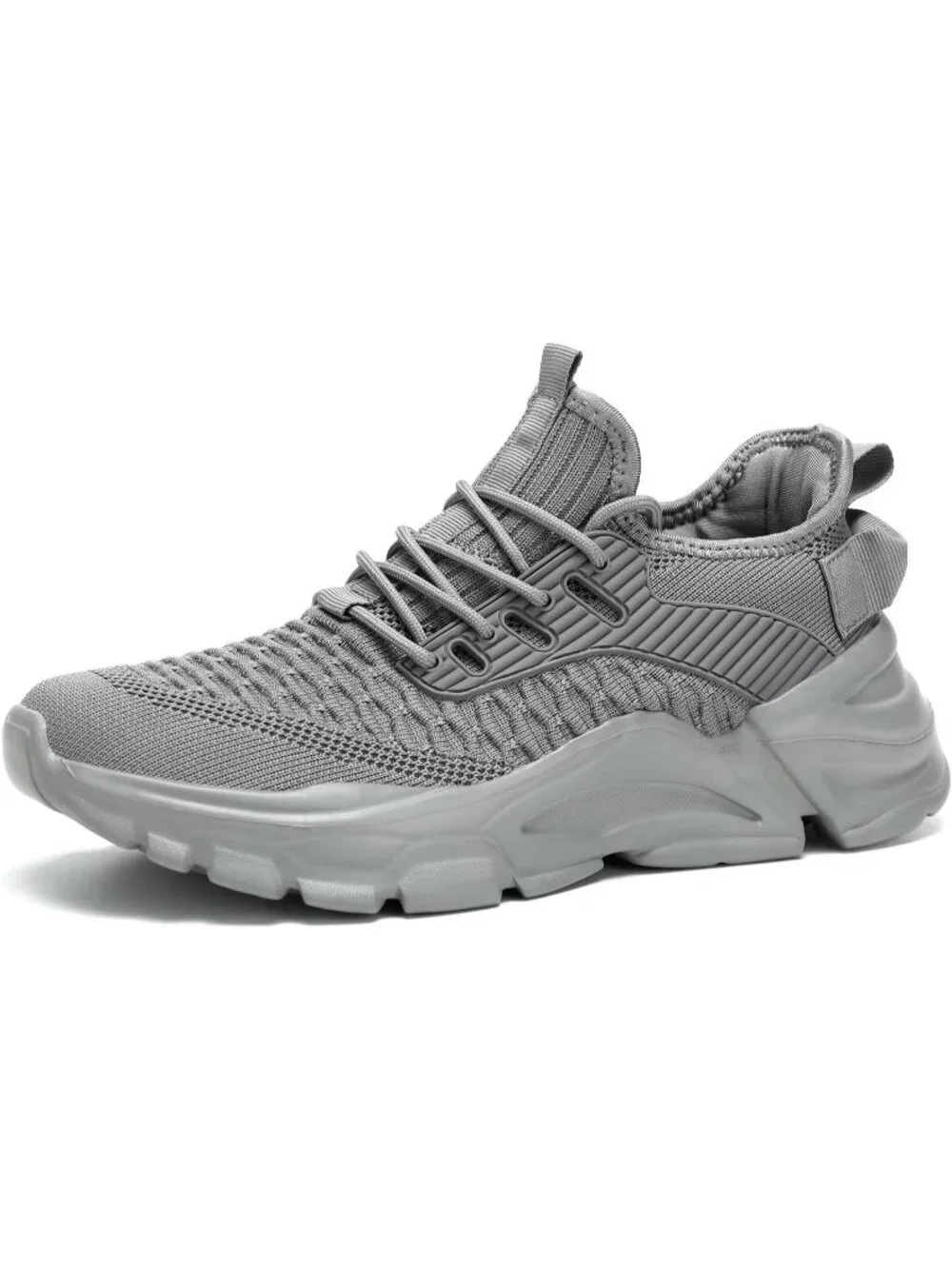 Men's Grey Lightweight Non Slip Resistant Athletic Sports Walking Gym Sneaker